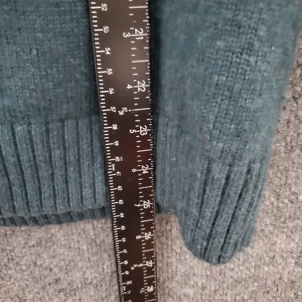 Duluth Sweater Mens XL Blue Wool Be Back Henley Ribbed Raglan Sleeves Mountain